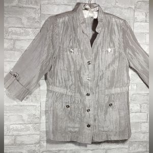 Chico's Shadow Stripe Safari Style Jacket